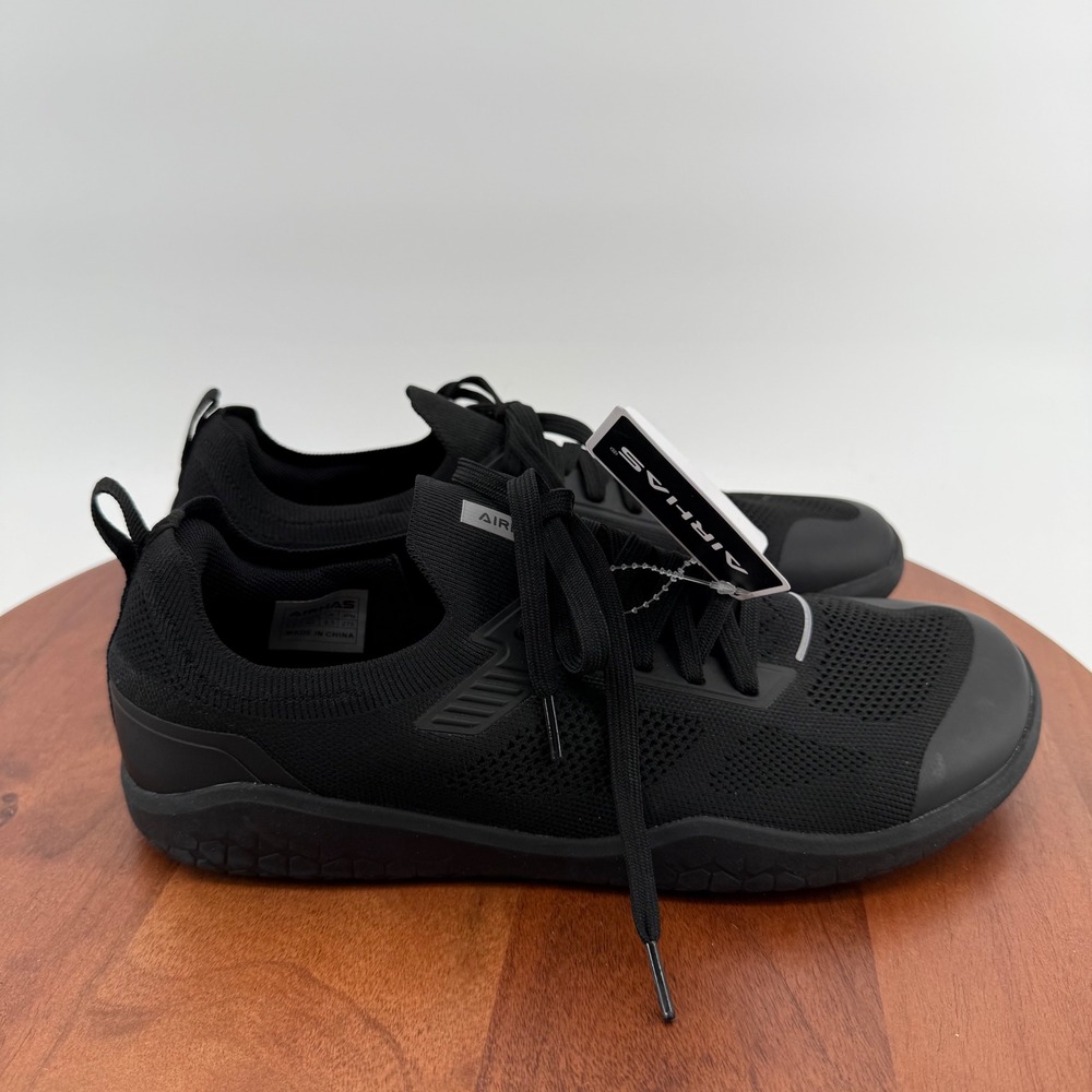 AIRHAS Men Black Barefoot Training‎ Shoes Minimalist Zero Drop Wide Toe Box 9.5